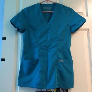 Teal Greys Anatomy Scrub Top